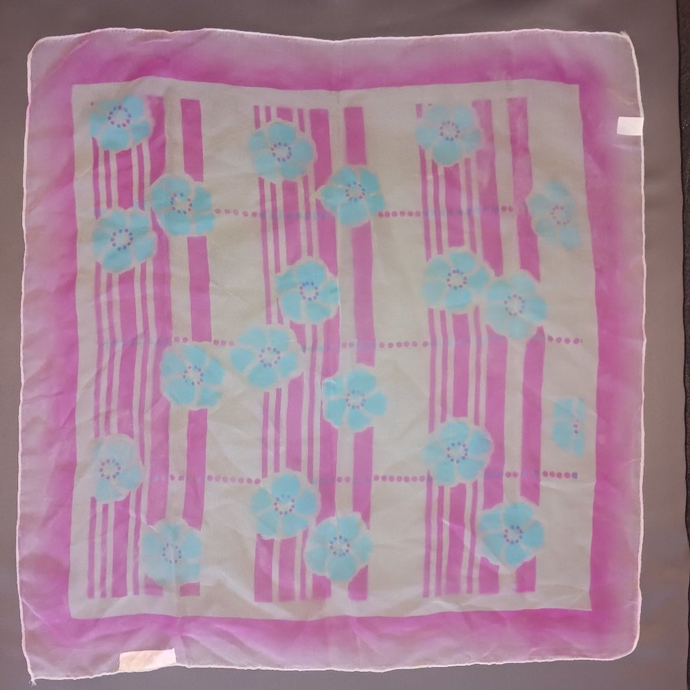 Set of 3 Vintage Scarves in Pastel Colors - Picture 2 of 4
